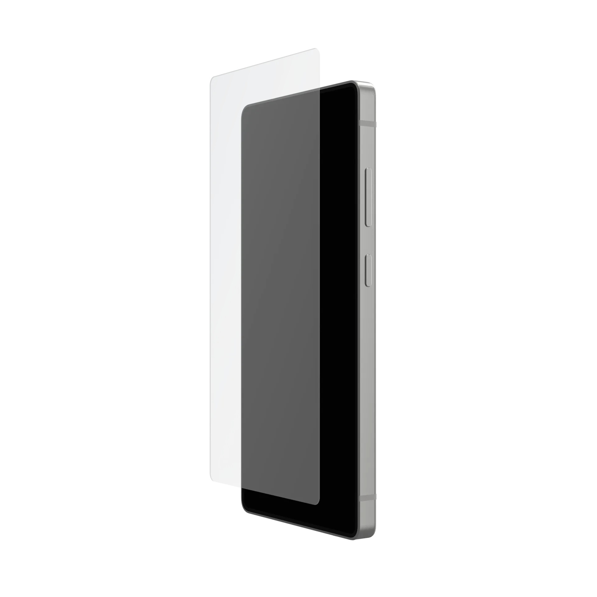 Wyświetlono smartfon z osłoną ekranu. Ochrona jest przezroczysta.