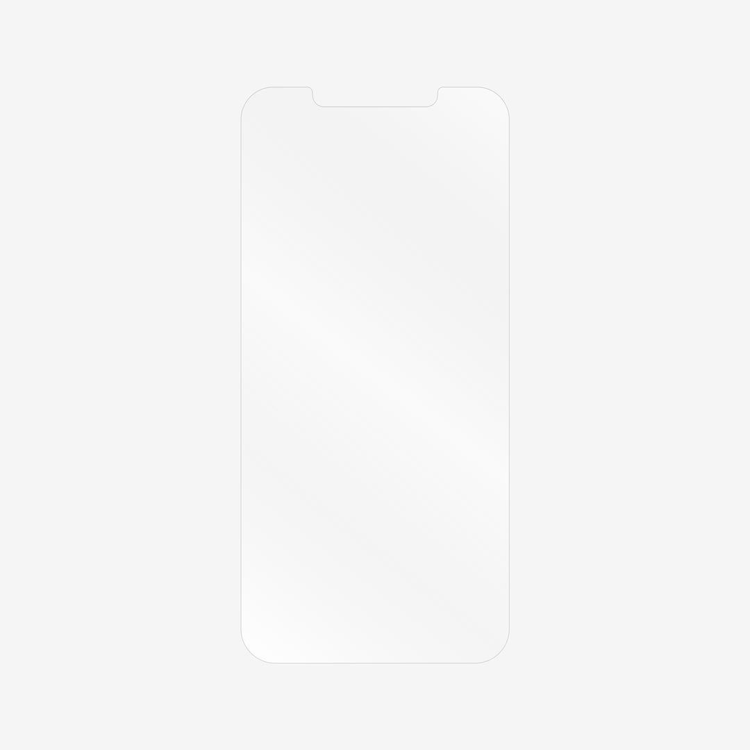 Un proteggi schermo per telefono trasparente su sfondo bianco, isolato.