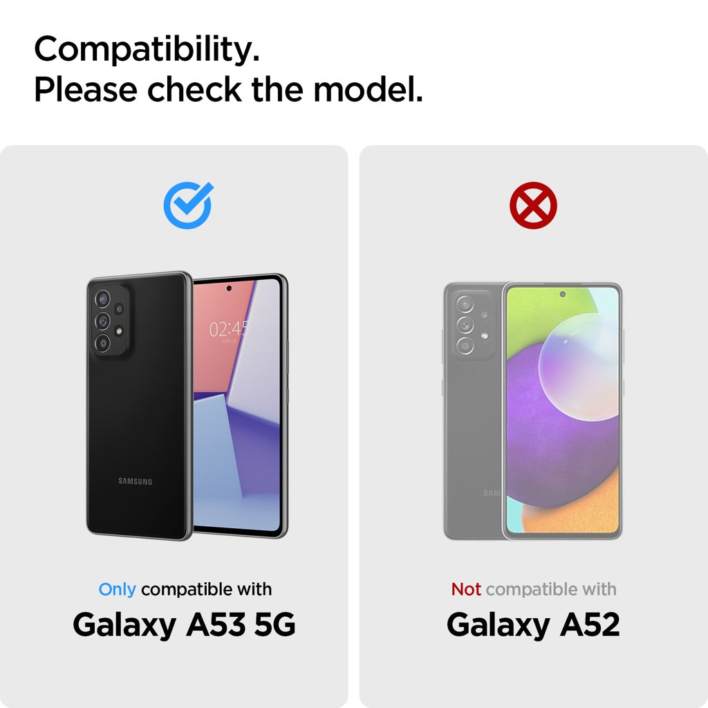 Obraz porównujący dwa telefony. Jeden jest kompatybilny, drugi nie. Tekst informujący o kompatybilności modelu.