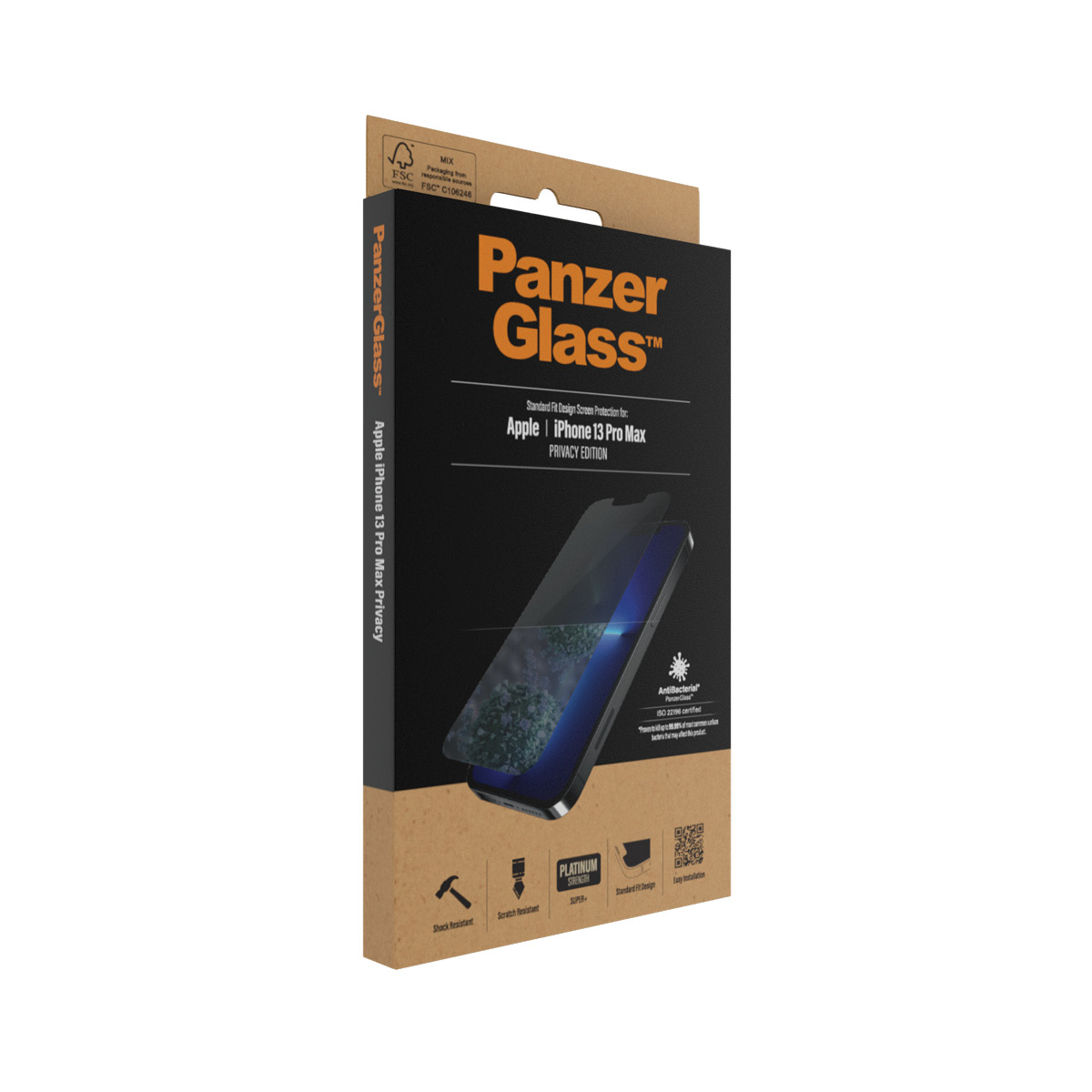 PanzerGlass in scatola per Apple iPhone 13 Pro Max. Include una protezione schermo.