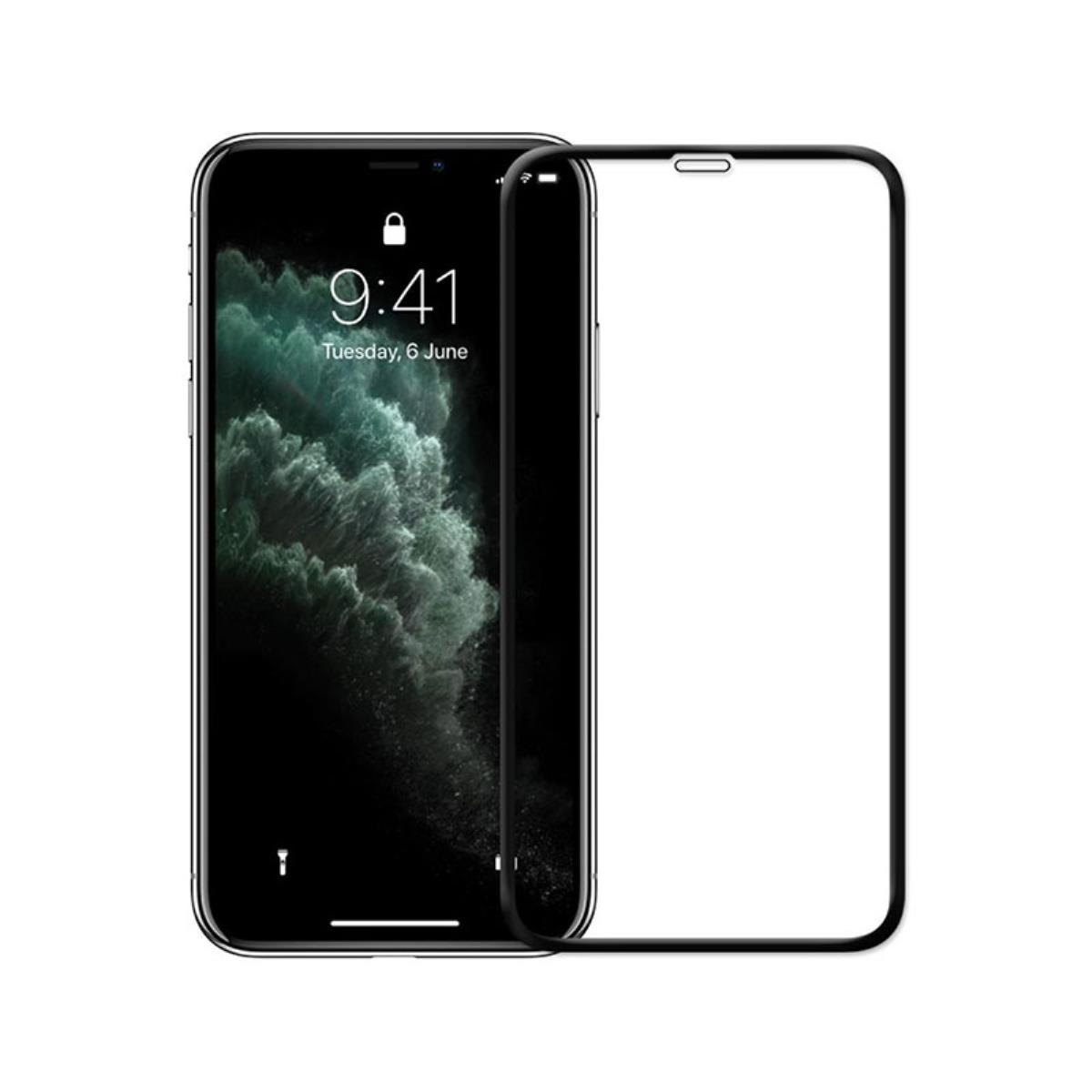 Un telefono con protezione schermo applicata. Il telefono mostra una schermata di blocco.