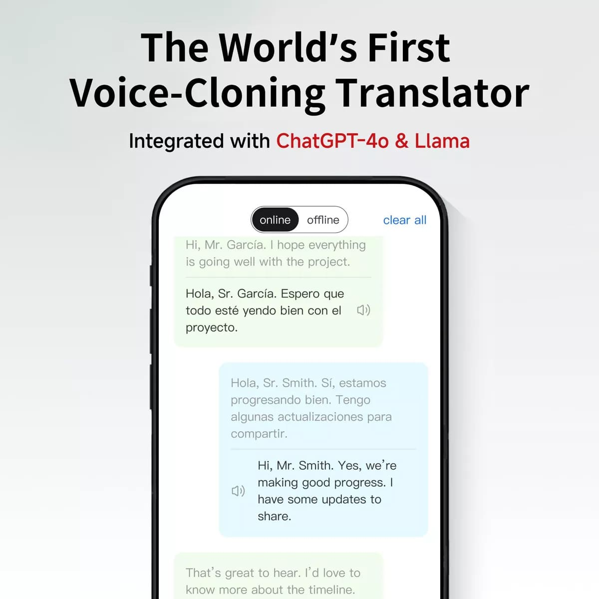 Traductor simultáneo KLACK AI-MOBILE-PHONE-ASSISTANT-BLANCO
