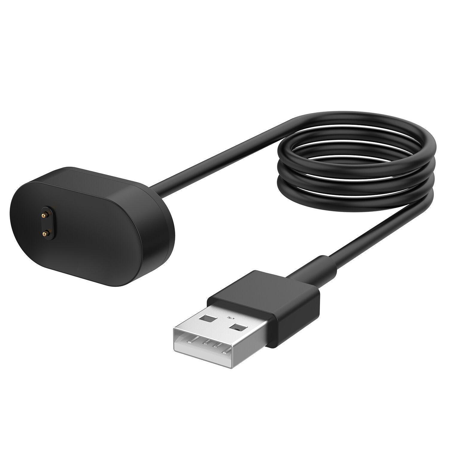 Ein schwarzes USB-Kabel mit einer Ladestation.