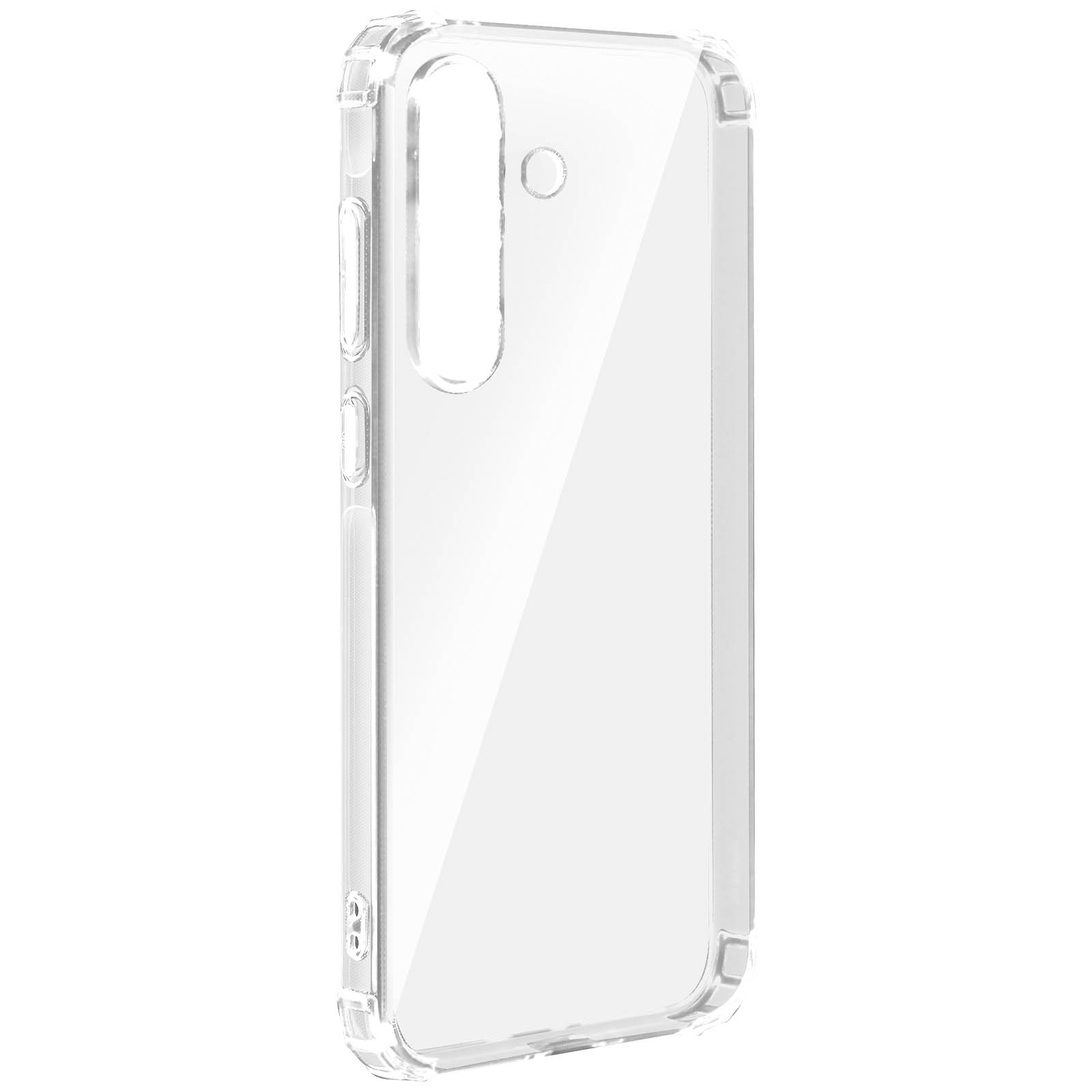 Custodia trasparente per telefono. È trasparente con un ritaglio per una singola fotocamera.