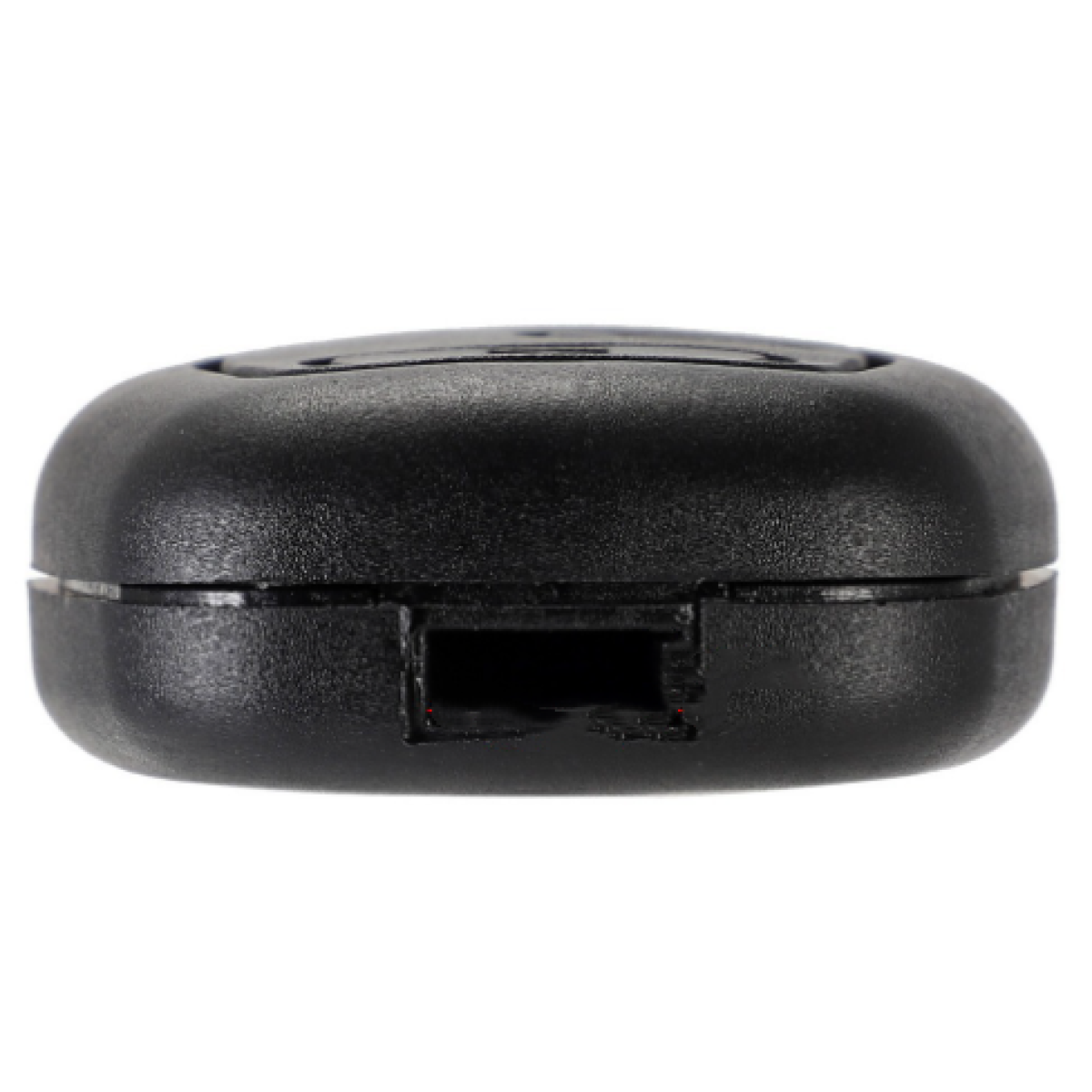 Ein kleines, schwarzes, abgerundetes Gerät mit einem USB-Anschluss. Das Gerät hat eine glatte, matte Oberfläche.