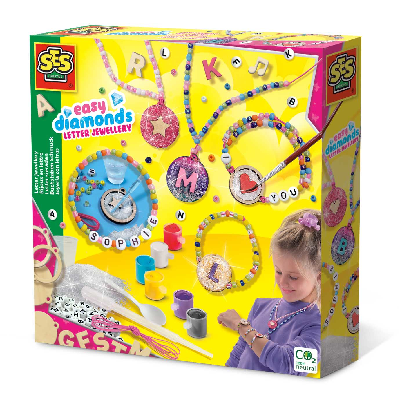 SES CREATIVE Easy diamonds Buchstaben Schmuck Spiel & Bastelset