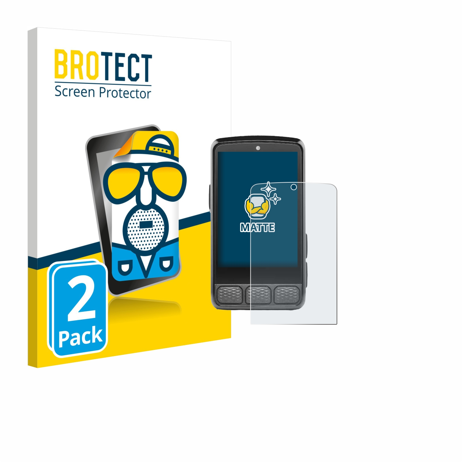 Brotect Displayschutzverpackung mit Displayschutzfolie und Handy-Grafik. Etikett mit mattem Finish.