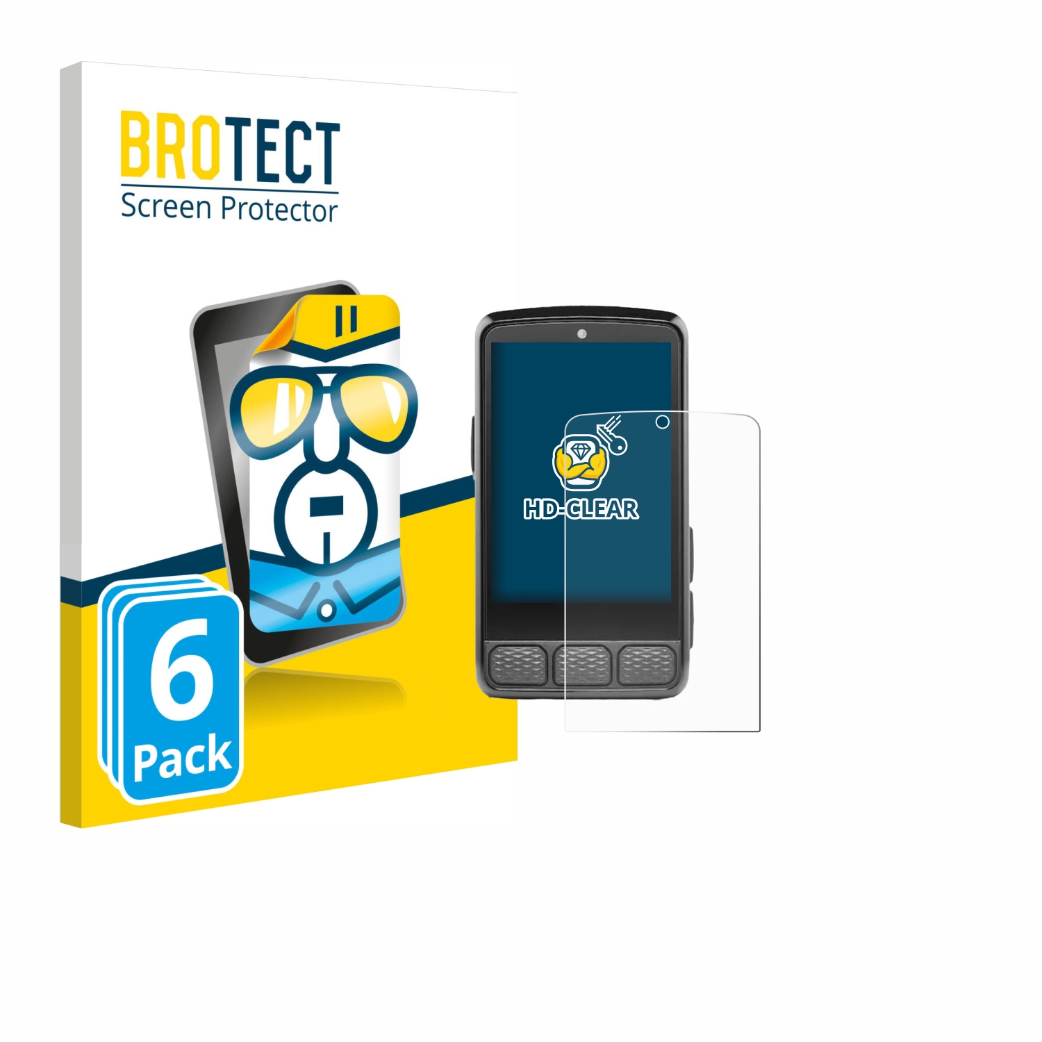 Brotect Displayschutz mit transparentem Bildschirm und einem Telefon.