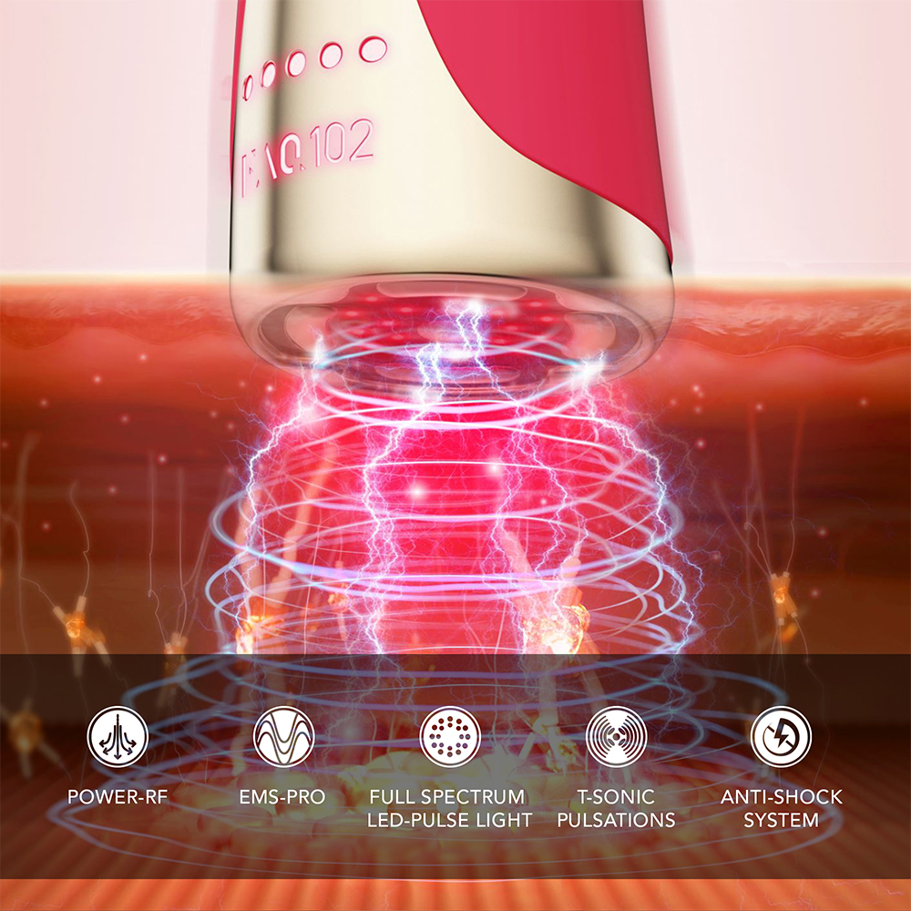 Close-up van een apparaat dat energie uitzendt. Hieronder staan diagrammen en tekst.