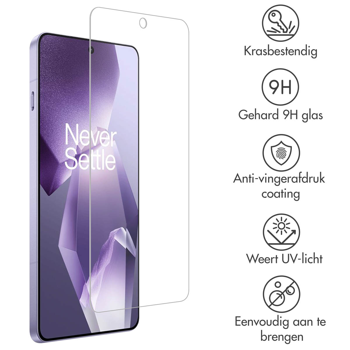Un smartphone avec un protecteur d'écran, montrant l'interface et les icônes du téléphone.