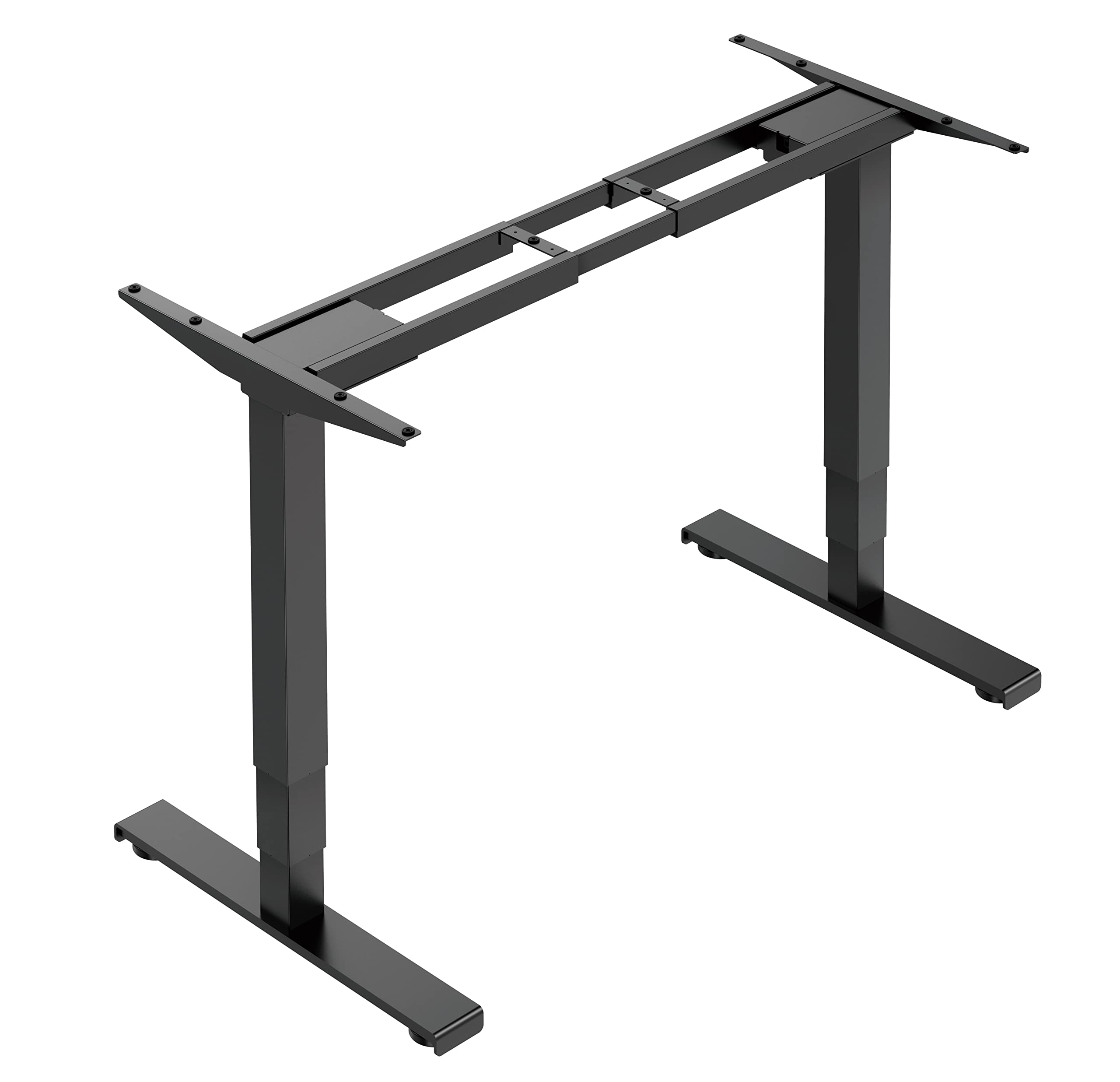 Schwarzes, höhenverstellbares Schreibtischgestell, modernes Design.