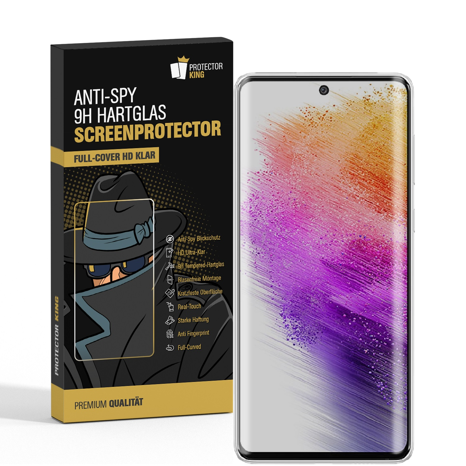 PROTECTORKING 1x 9H Panzerglas BLICK-SCHUTZ Displayschutz (für Samsung  Galaxy A71)