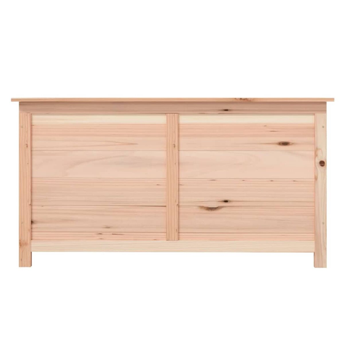Holzschrank mit zwei Türen. Das Holz ist hell.