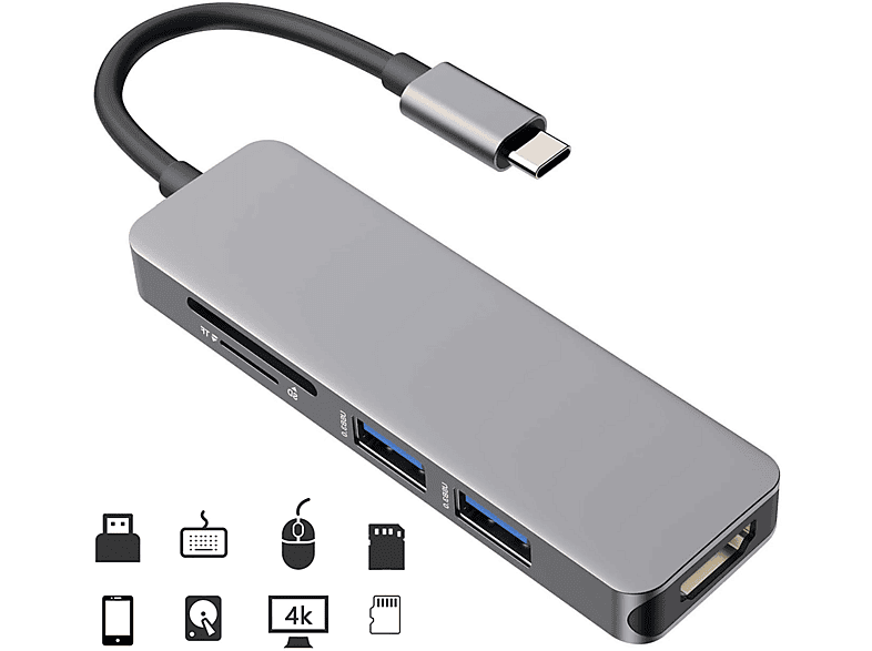 KREVA 5 In 1 Usb C Hub Mit Hdmi 4K Usb 3.0 Adapter | MediaMarkt