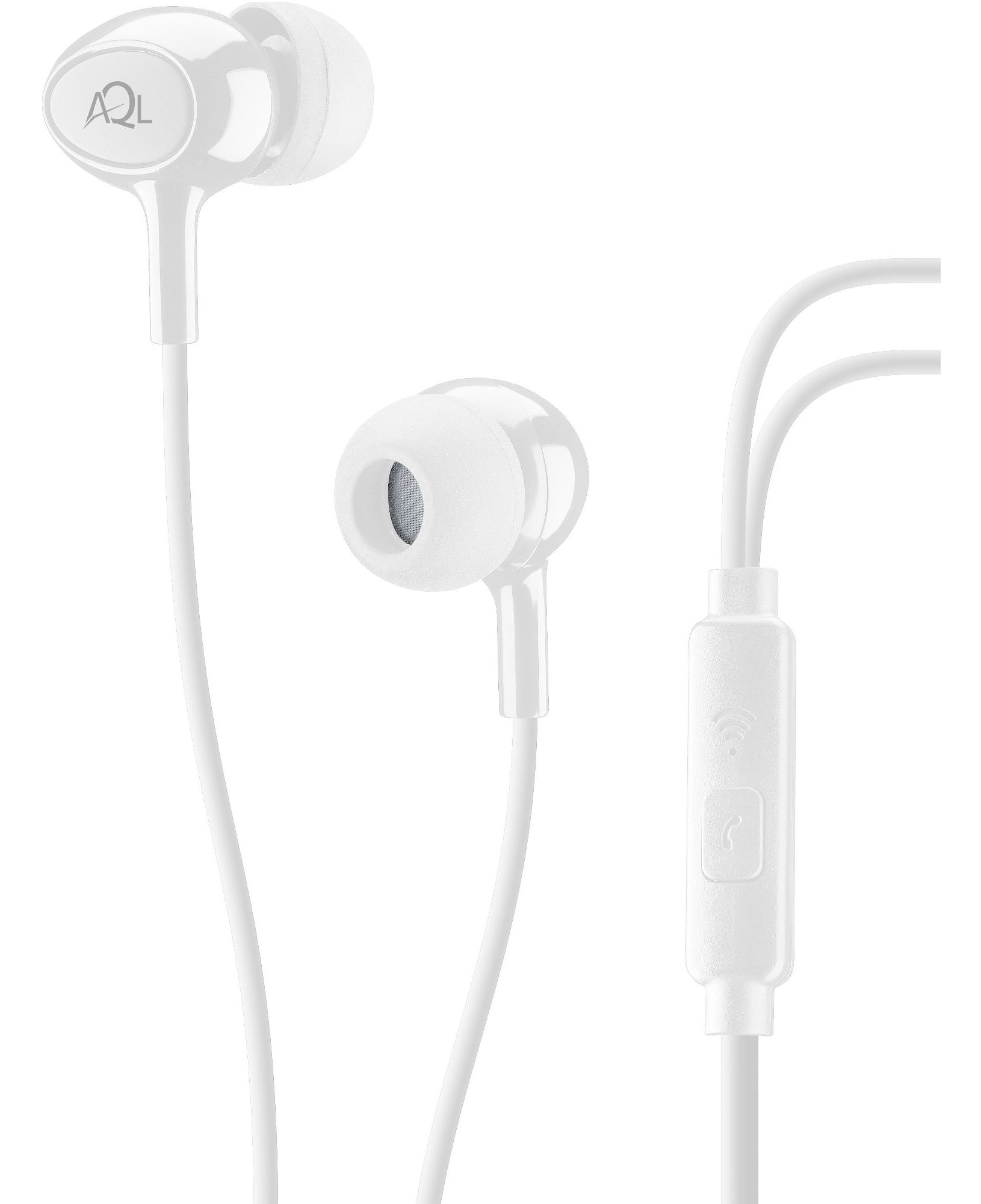 Auriculares negros con un módulo de control y micrófono.