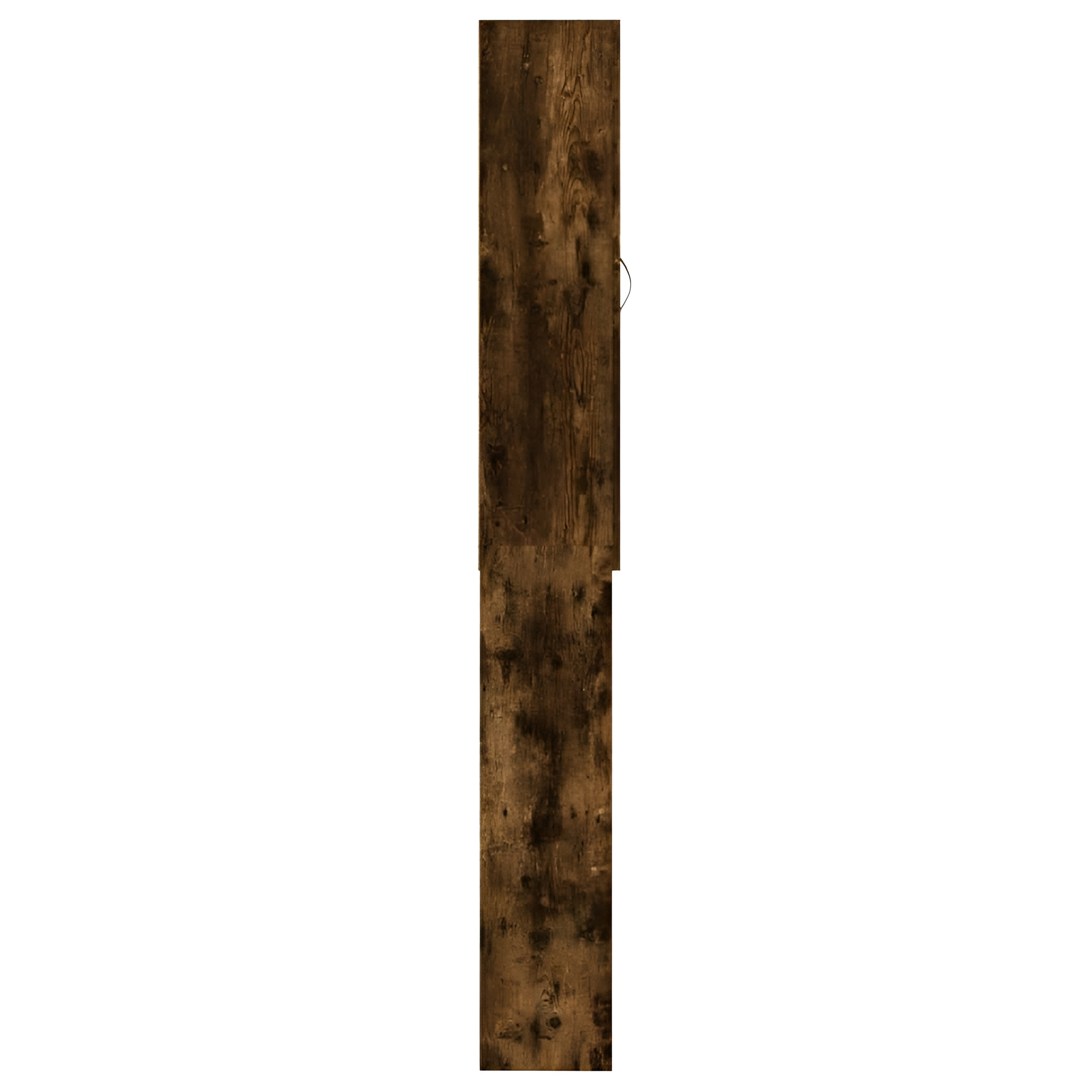 Holzbohle. Braune Farbe. Weißer Hintergrund.
