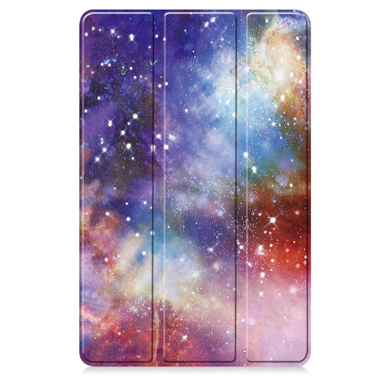 Eine Tablet-Hülle mit einem farbenfrohen Galaxiedesign.