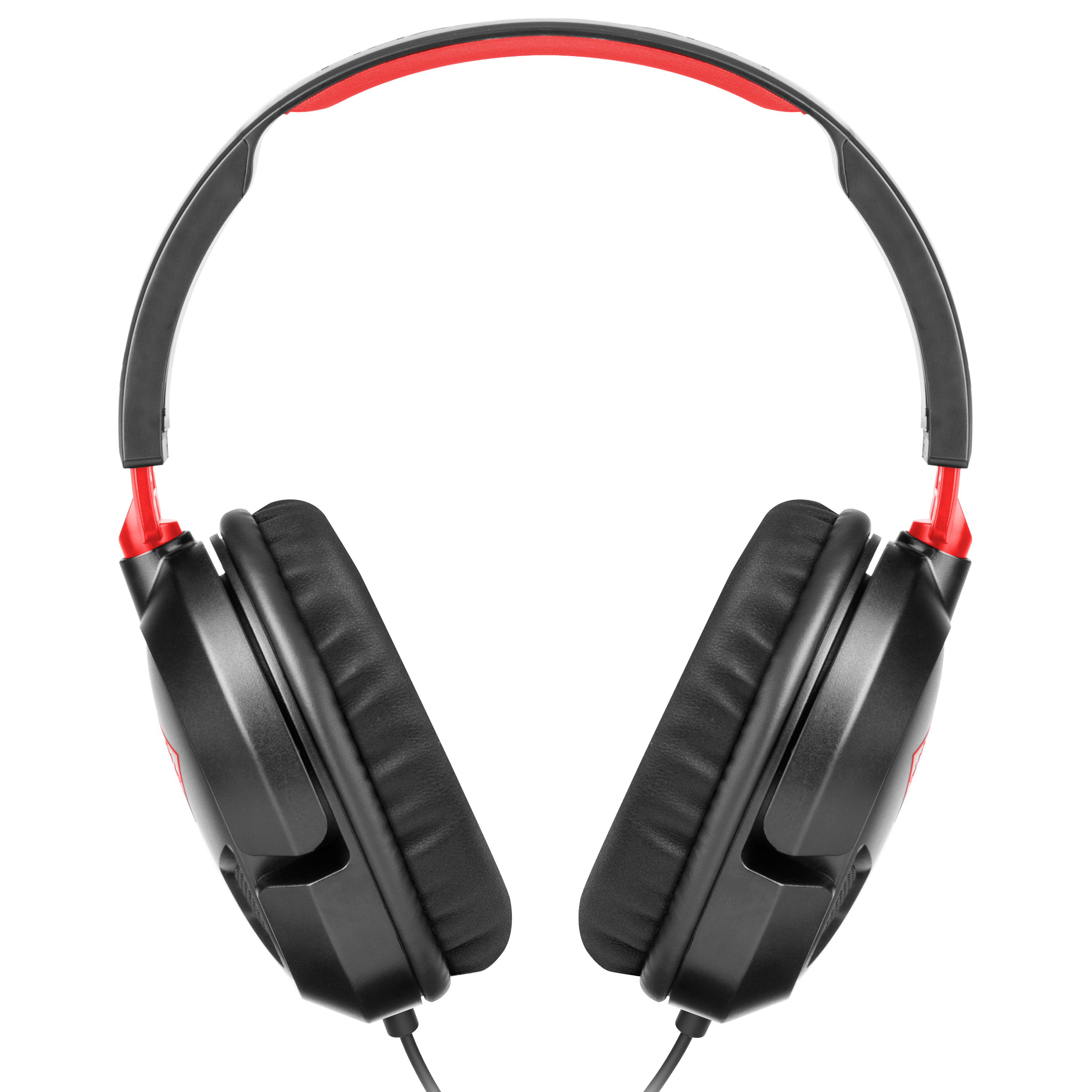 Casque noir et rouge sur fond blanc. Le logo de la marque est visible.