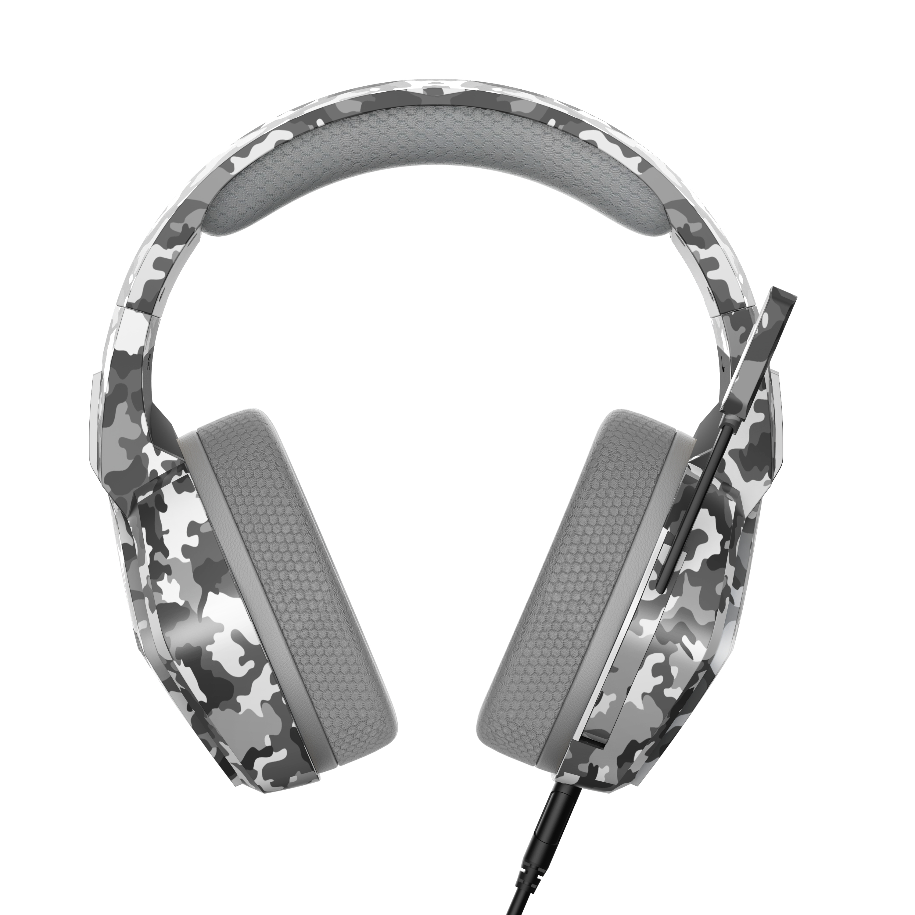 Camouflage headset. White background.