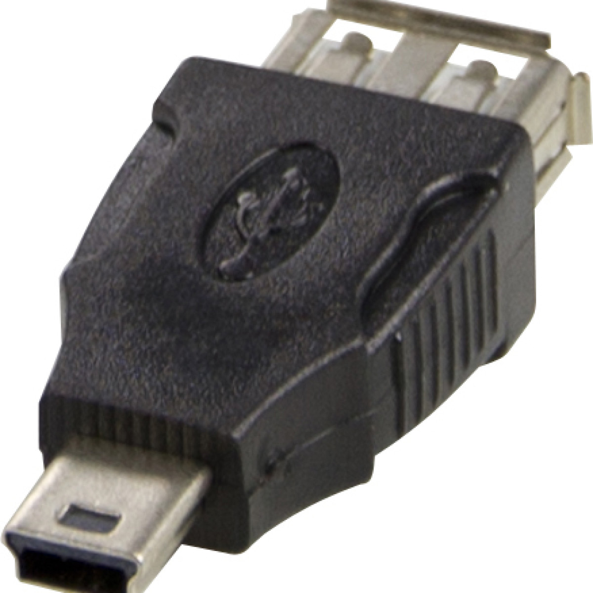 Schwarzer USB-Adapter mit USB- und Micro-USB-Anschluss.