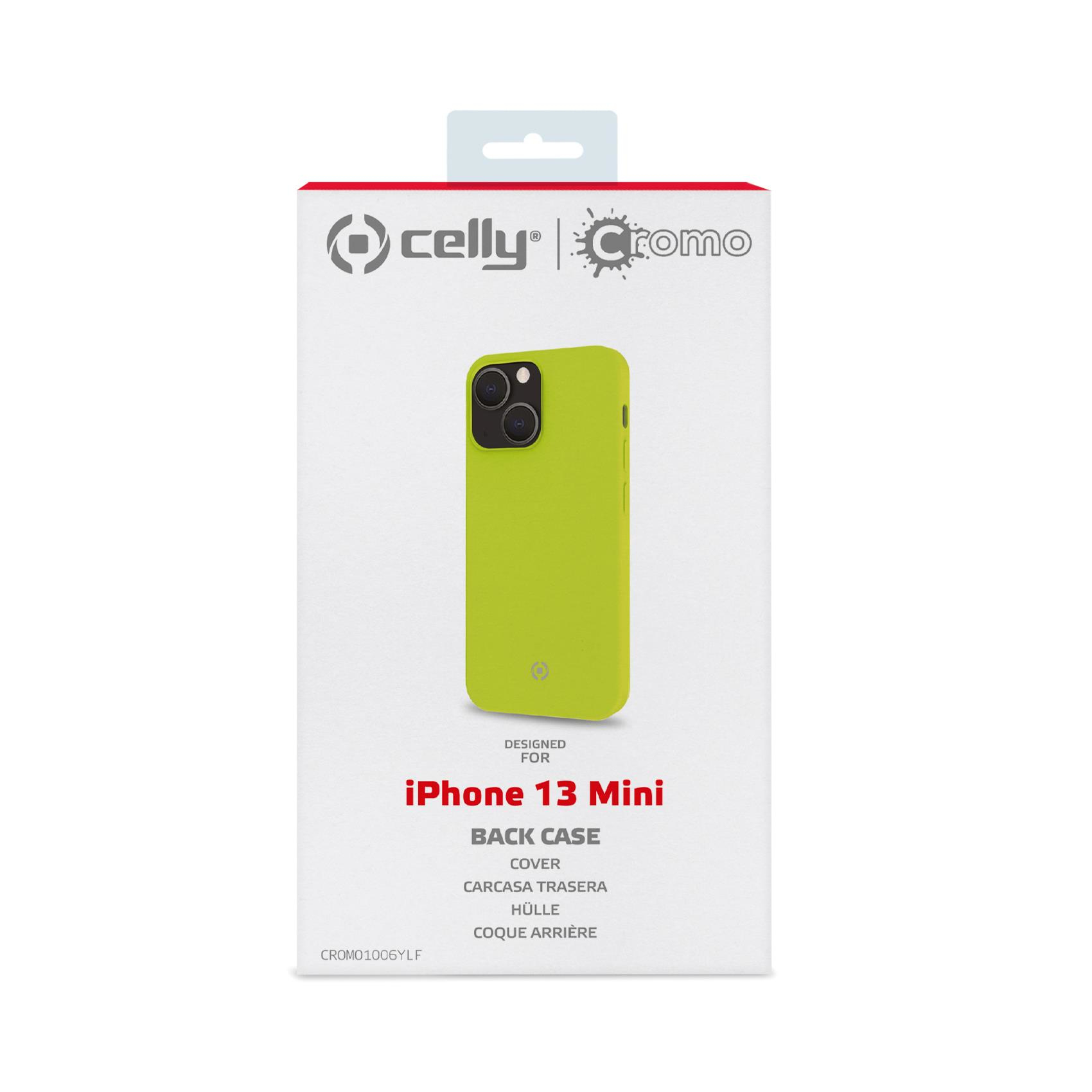 Confezione per iPhone 13 mini. Scatola bianca con una custodia per telefono.