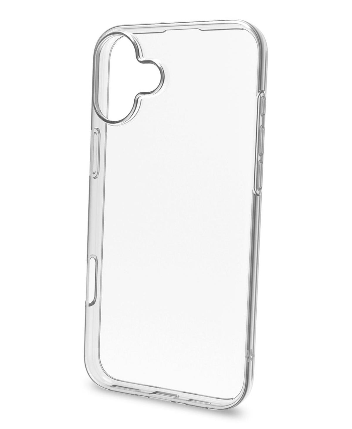 Custodia trasparente per telefono. Sfondo bianco.
