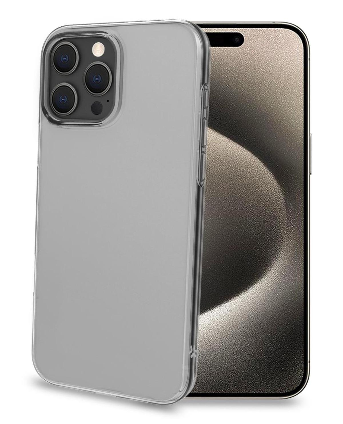 Telefono in una custodia trasparente. Il telefono è visibile all'interno della custodia, con un design elegante.