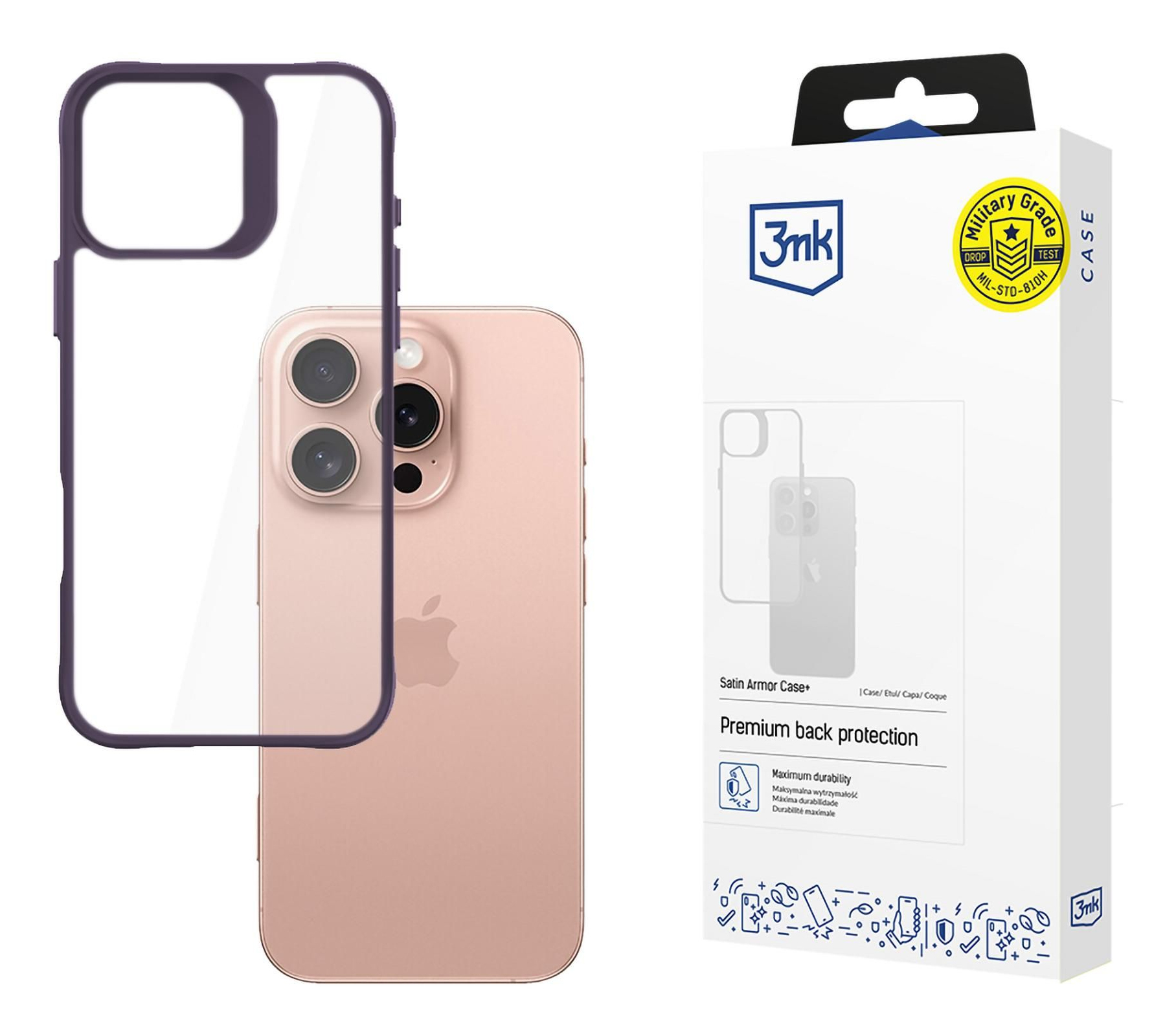 Custodia del telefono e telefono. La custodia è rosa, il telefono è rosa.