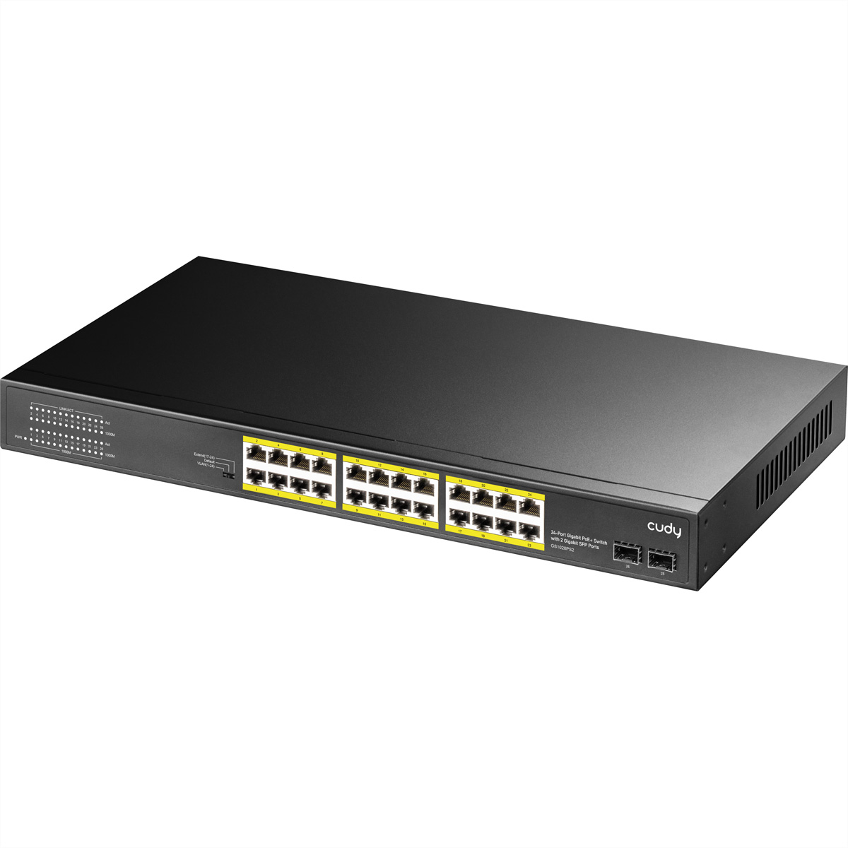 CUDY GS1028PS2  10/100/1000 Yönetilemez 2 Sfp (1Gb) Rack Mount  300W 24 Switch Siyah