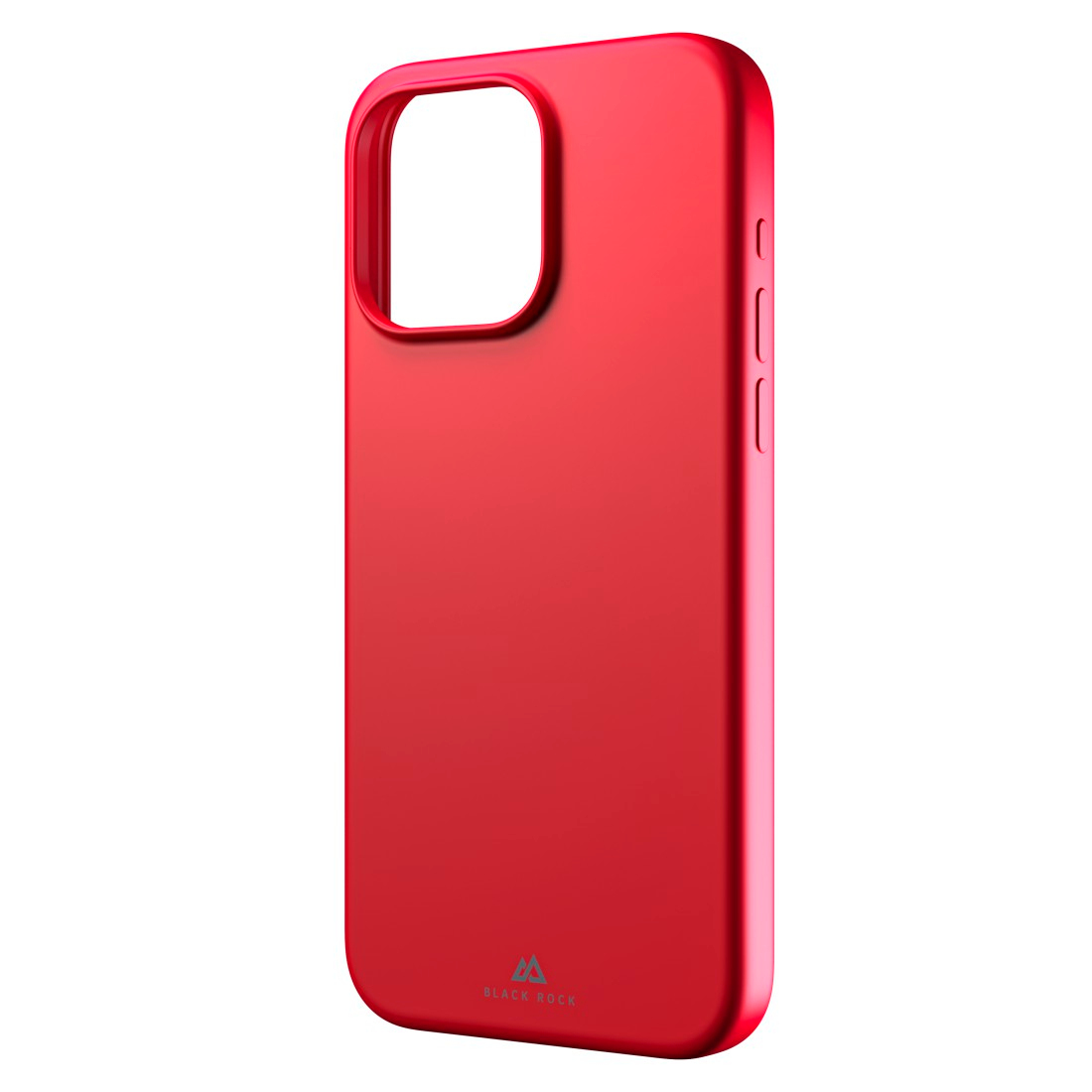 Custodia rossa per telefono. È un colore solido con un ritaglio per la fotocamera.
