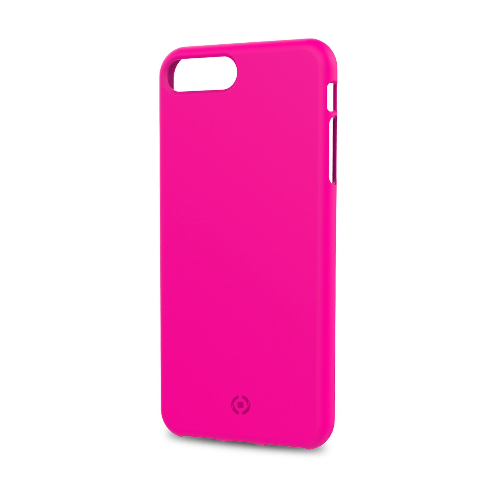 Custodia per telefono rosa. La custodia è su una superficie bianca. Lo sfondo è bianco.