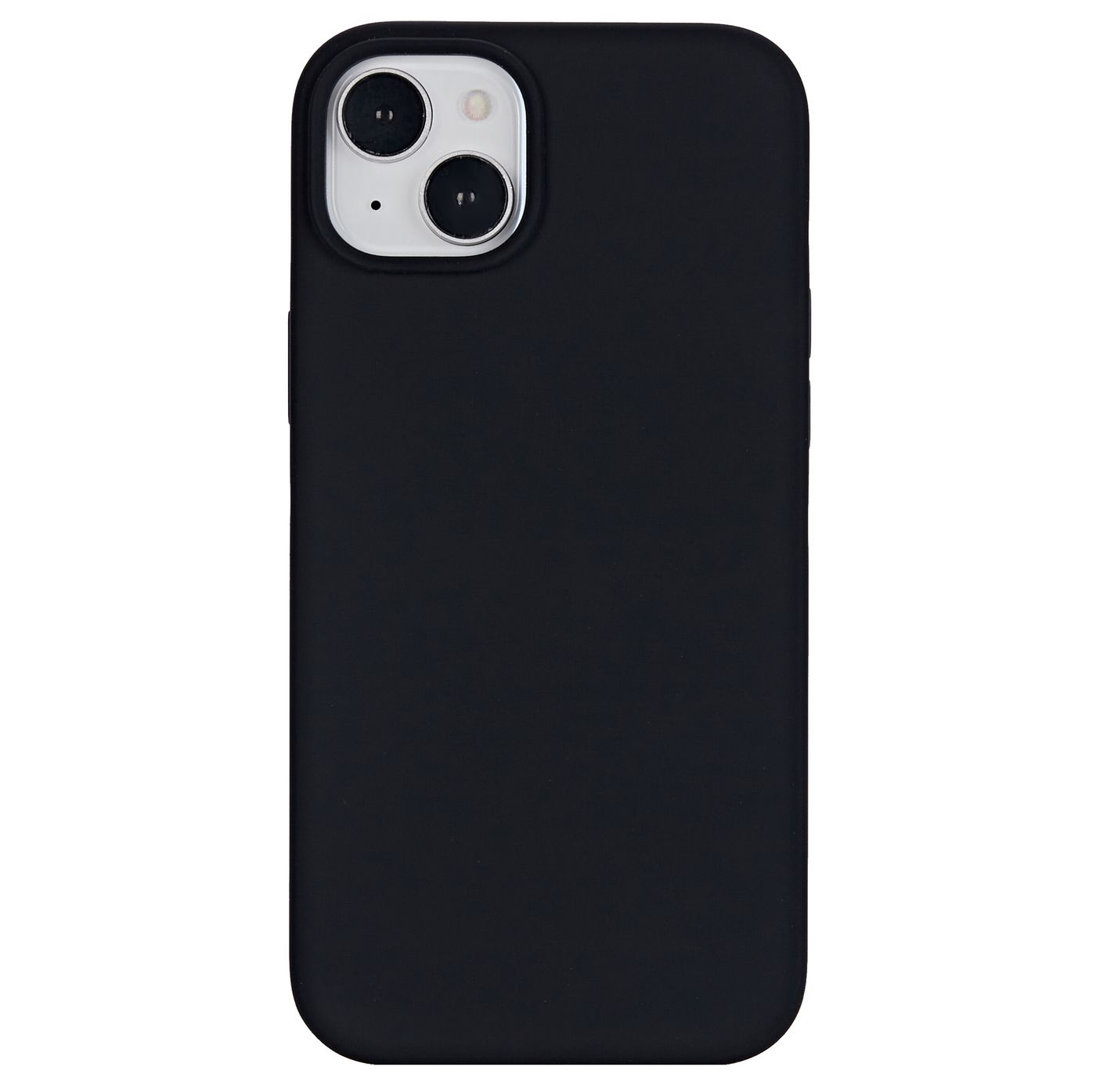 Custodia nera per telefono con fori per fotocamere. Per telefono con doppia fotocamera.