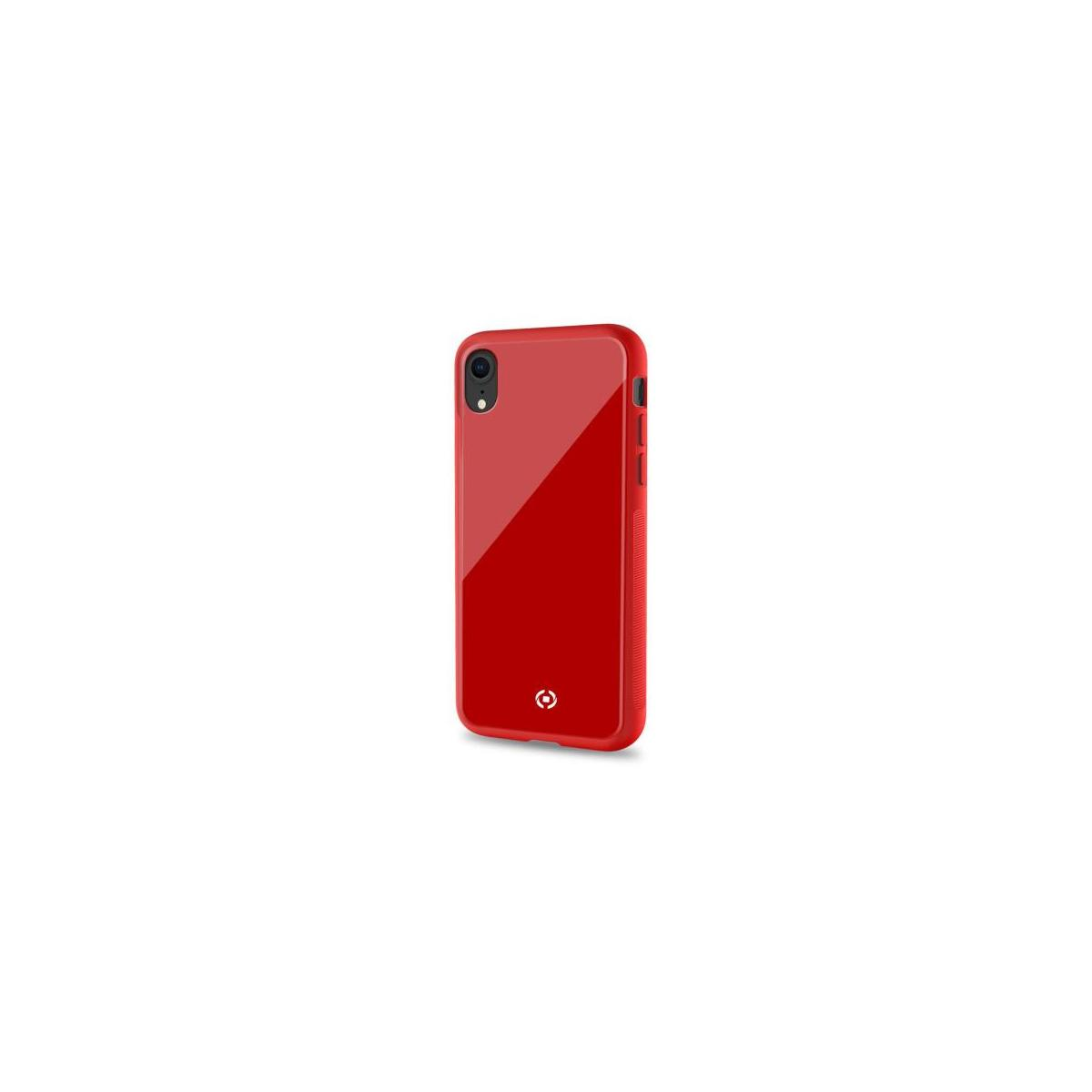 Una custodia rossa per telefono su sfondo bianco.
