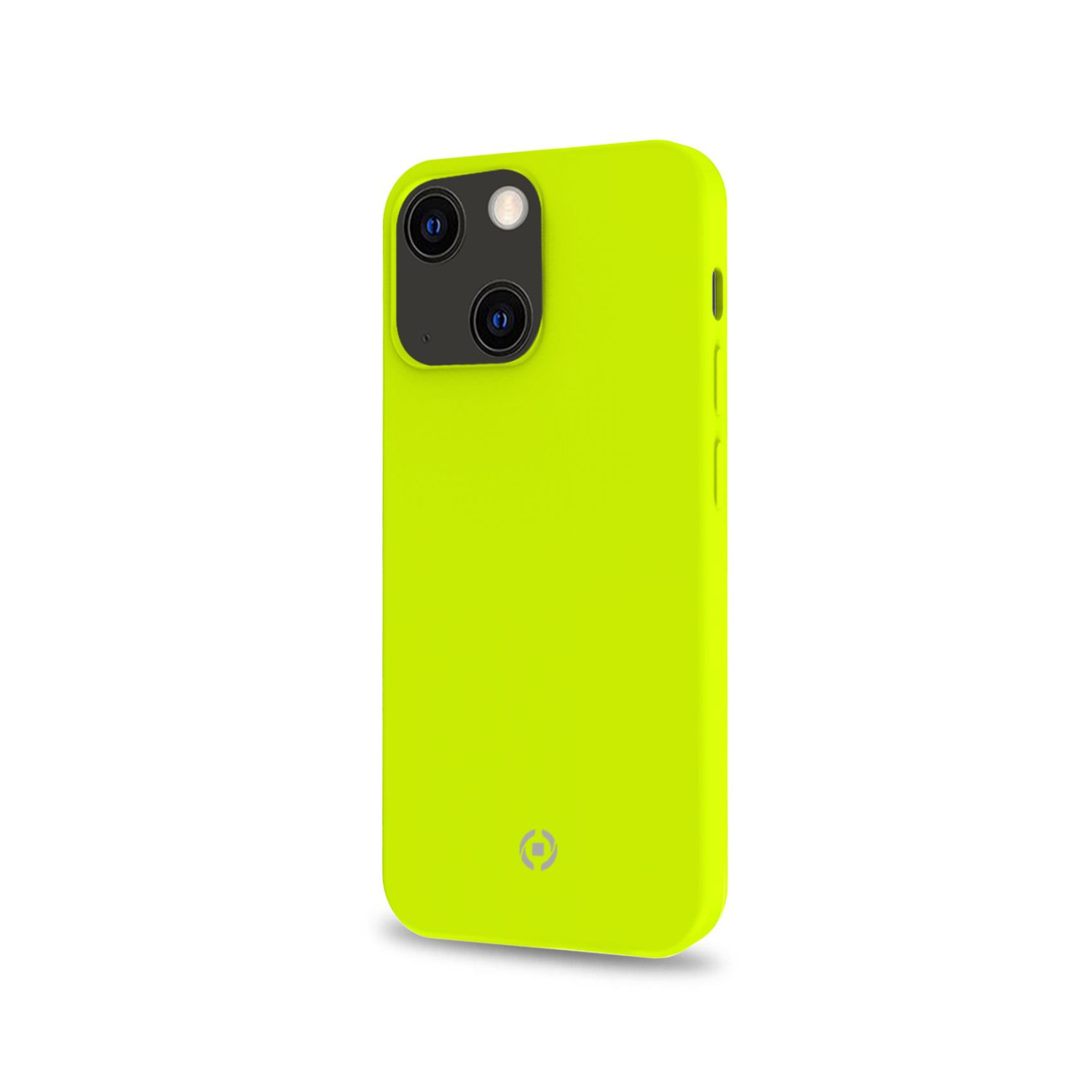 Custodia per telefono verde lime con ritagli per la fotocamera.