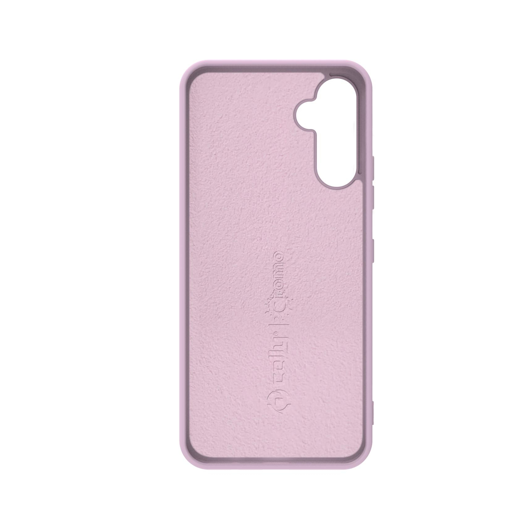 Custodia rosa per telefono. La custodia è su sfondo bianco. Isolato.