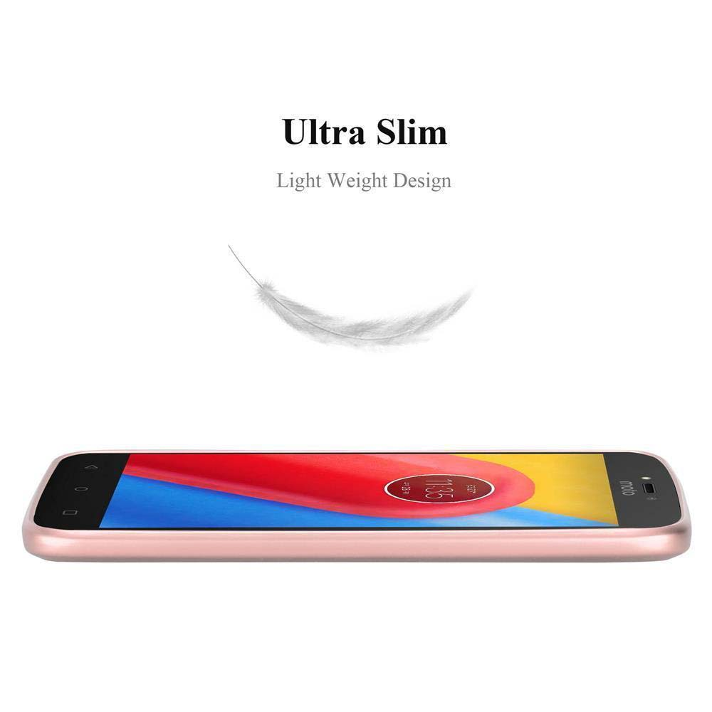 Eine rosa Handyhülle mit einem Telefon darin und einer Federgrafik darüber.