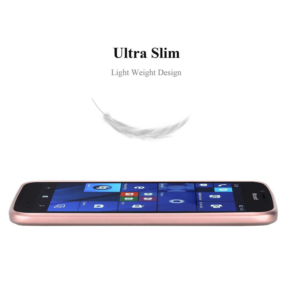 Una custodia rosa per telefono con un telefono all'interno e una grafica a forma di piuma sopra.