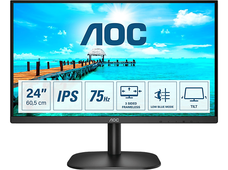 AOC 24B2XH 23,8 Zoll Full-HD Monitor (4 ms Reaktionszeit , 75 Hz , 75 Hz nativ)