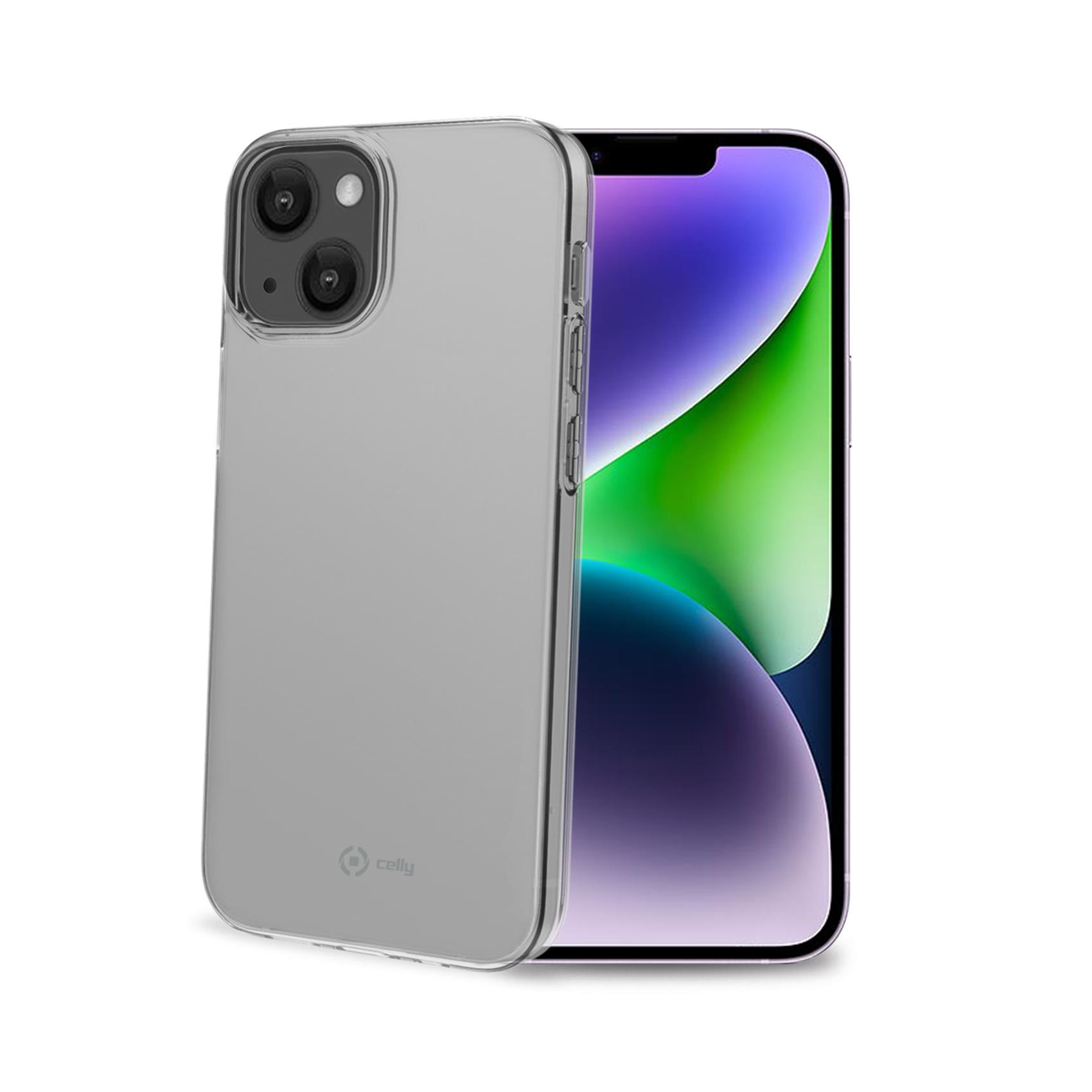 Eine transparente Handyhülle auf einem Telefon mit Kamera.