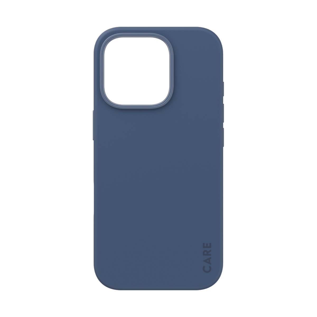 Mavi telefon kılıfı. Kamera merceği için bir deliği var.
