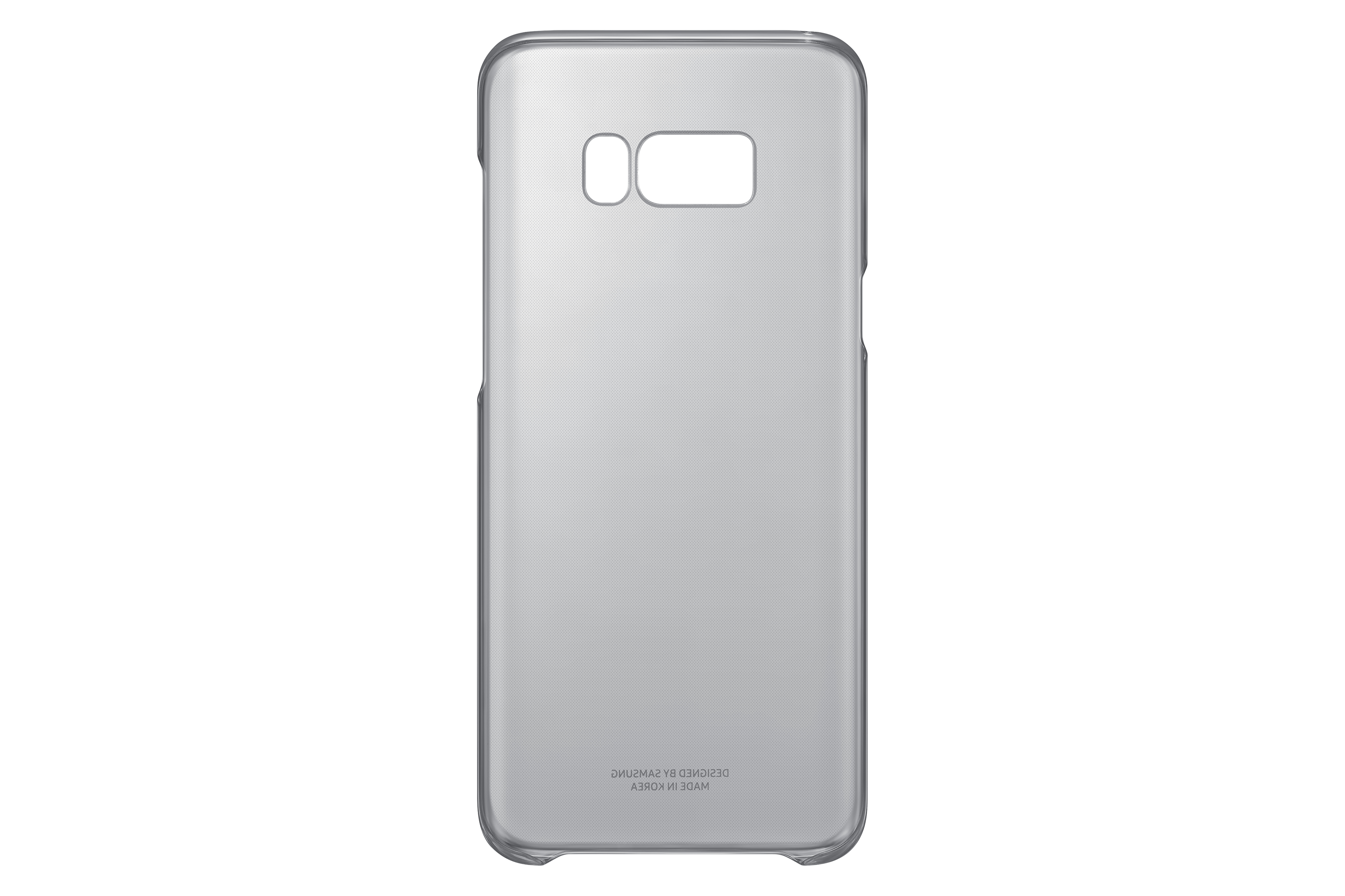 Funda transparente para teléfono. Diseñada por Samsung. La funda es transparente y con esquinas redondeadas.