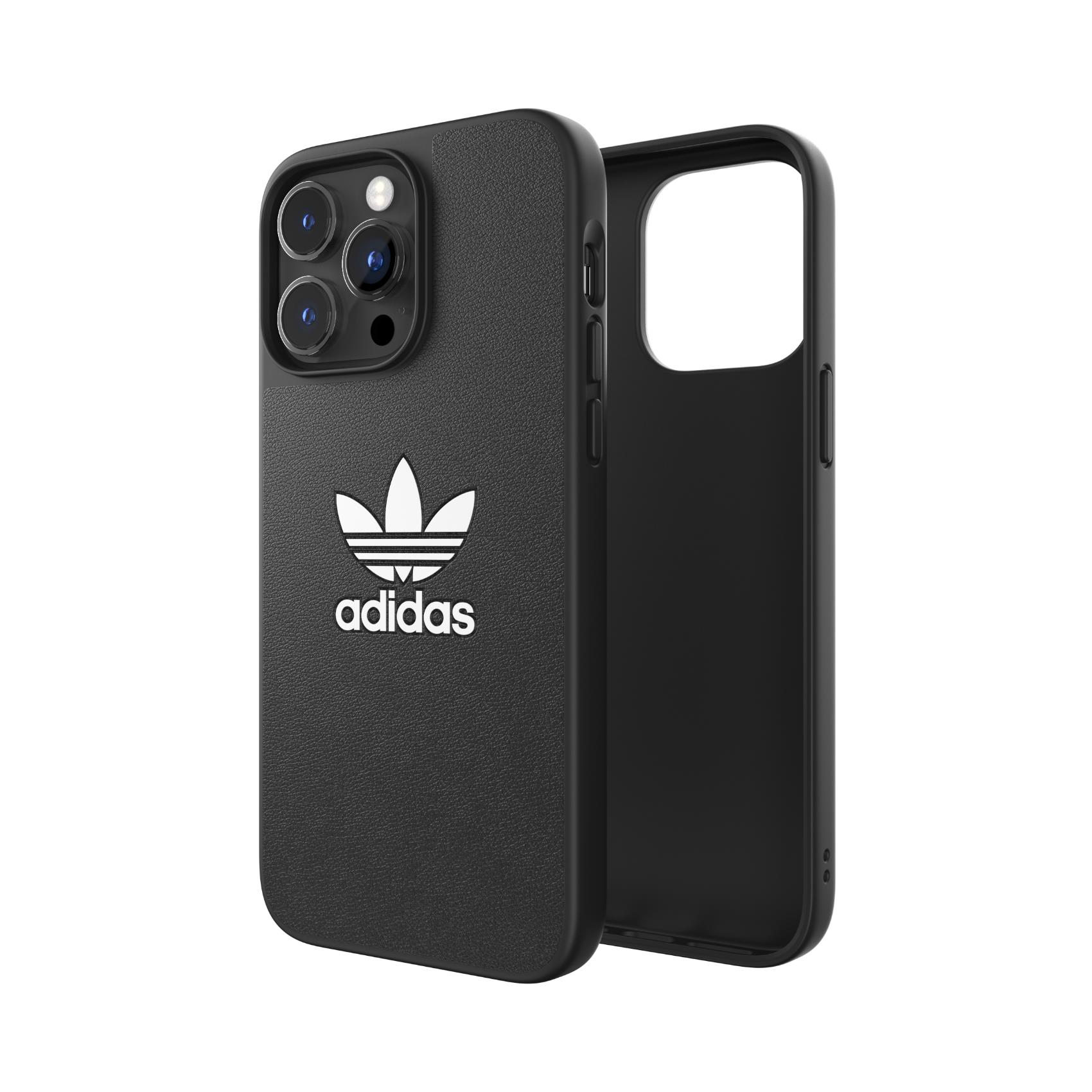 Custodia nera con logo Adidas bianco. Custodia aperta per mostrare l'interno.