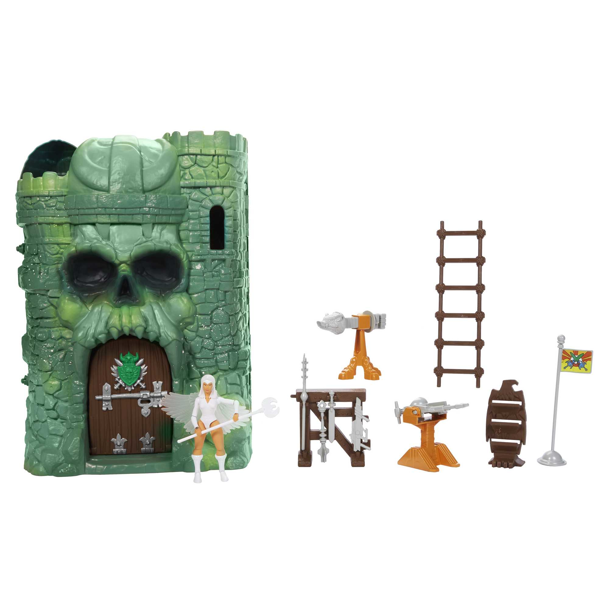 He-Man Spielset mit Castle Grayskull, Figuren und Zubehör.