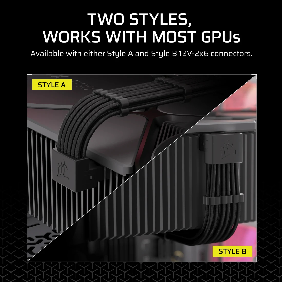 Due grafici di stile di cavi GPU con etichette per lo stile A e lo stile B.