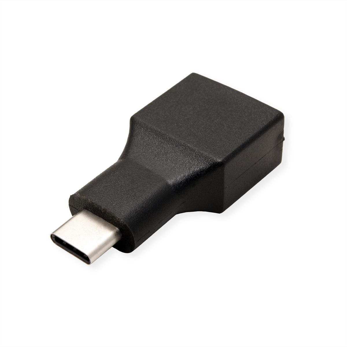 Adattatore USB-C nero. L'estremità USB-C è argentata e il corpo è nero.