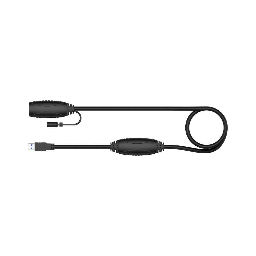 Cavo di prolunga USB nero con connettore USB-A maschio e femmina e etichetta Unitek.