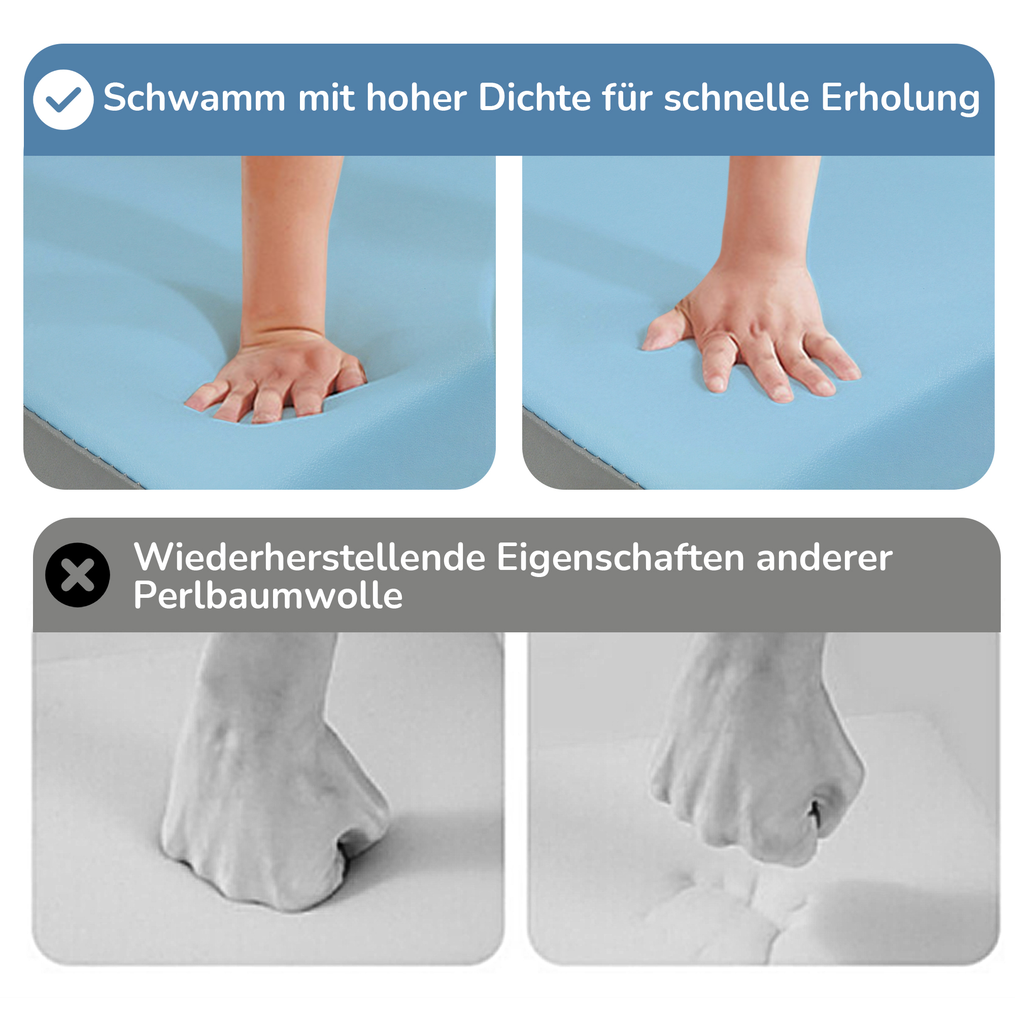 Vergleich der Schaumstoffkompression, der hochdichten Schaumstoff und die Eigenschaften eines anderen Materials zeigt.