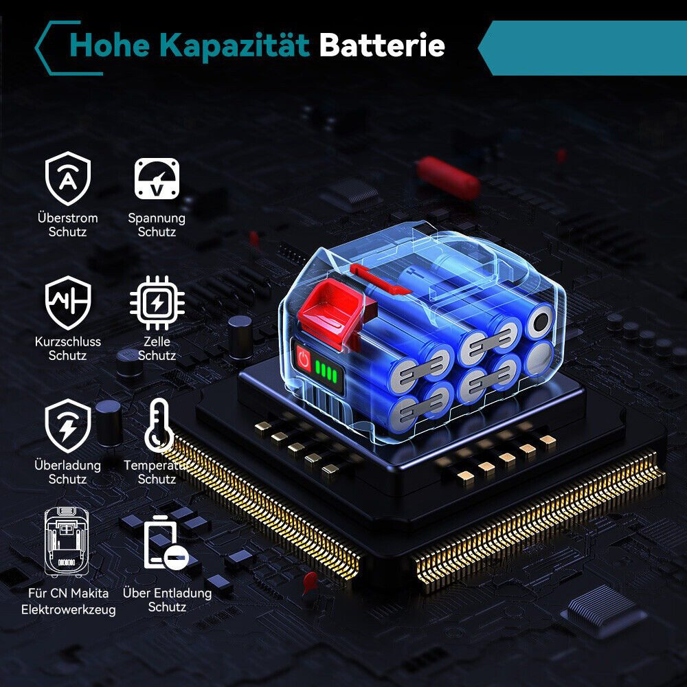Diagramm, das Batterieschutzfunktionen in einem digitalen Gerät zeigt.