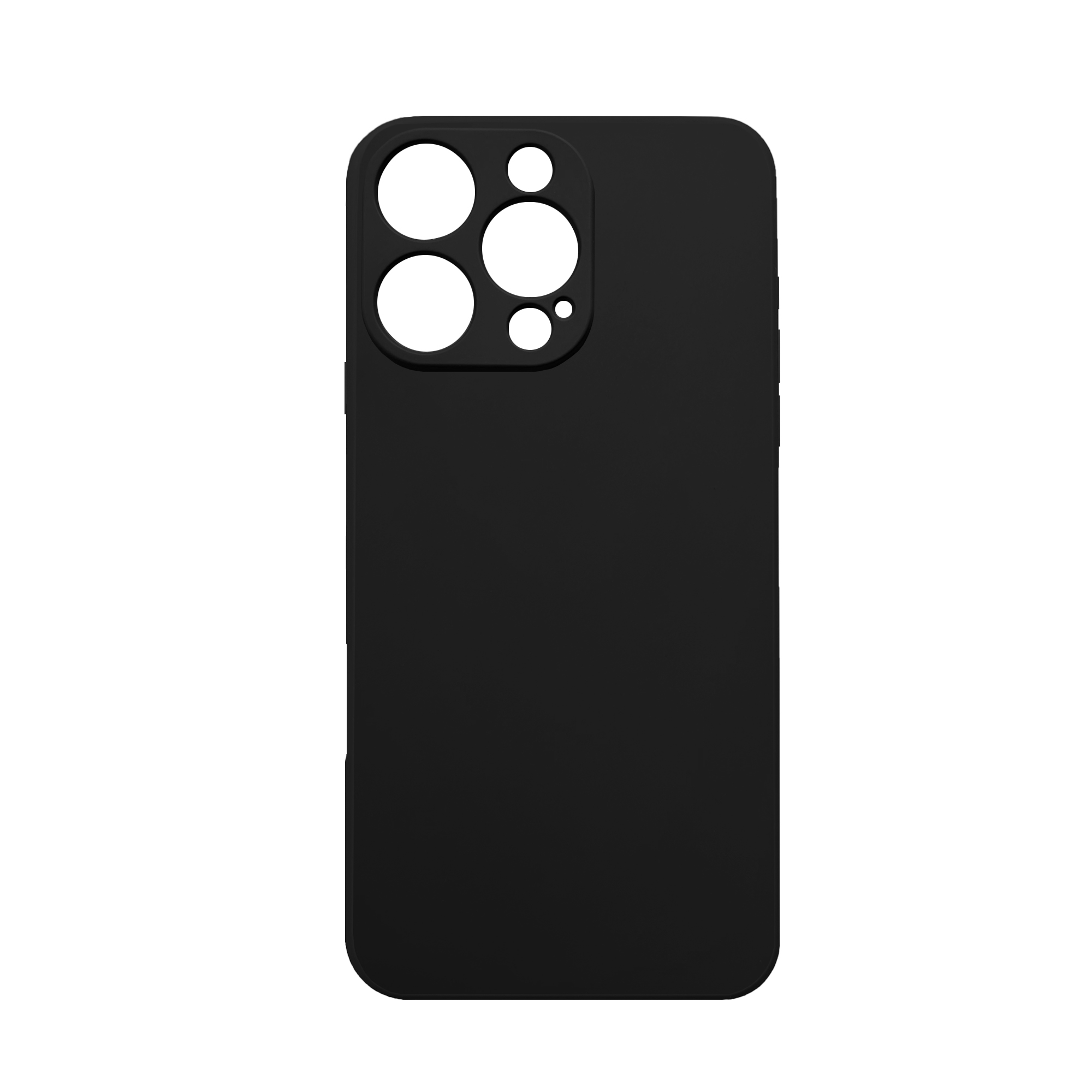 Schwarze Handyhülle mit vier Kameralöchern. Sauberes und einfaches Design.