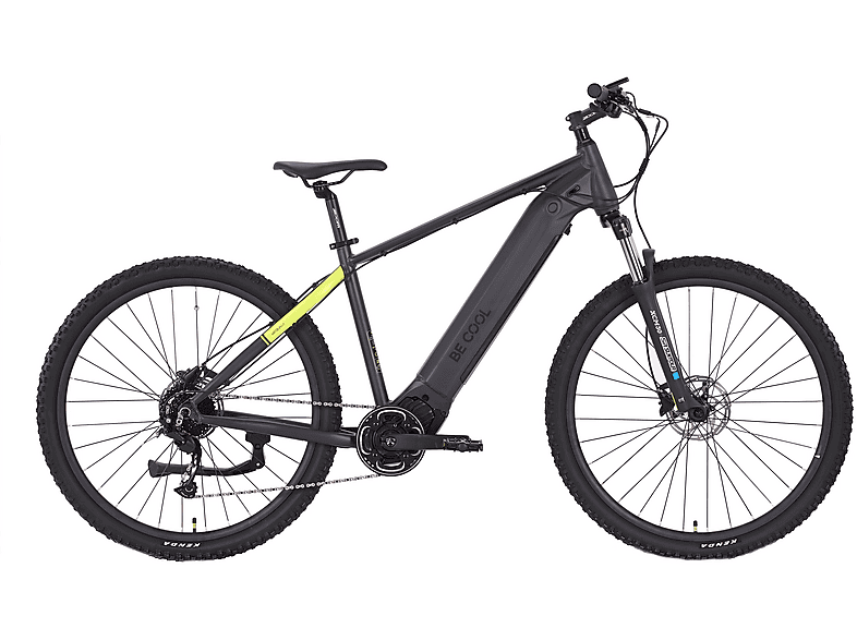 BE COOL Mountain E-Bike Pro1 Mountainbike (Laufradgröße: 29 Zoll, Unisex-Rad, 750, Anthrazit/Gelb)